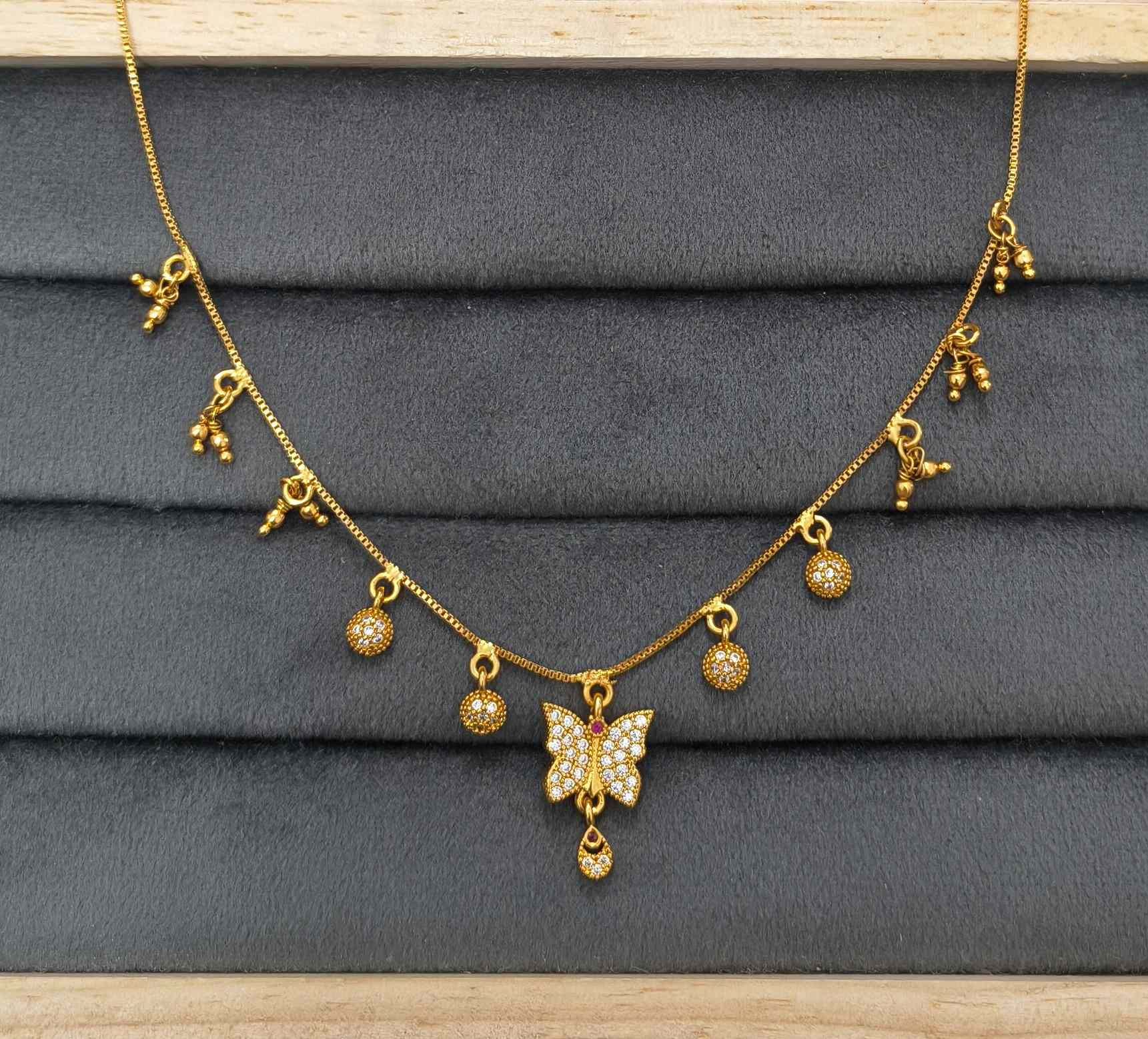 Fancy DailyWear Gold Plated Necklace with Butterfly Pendant