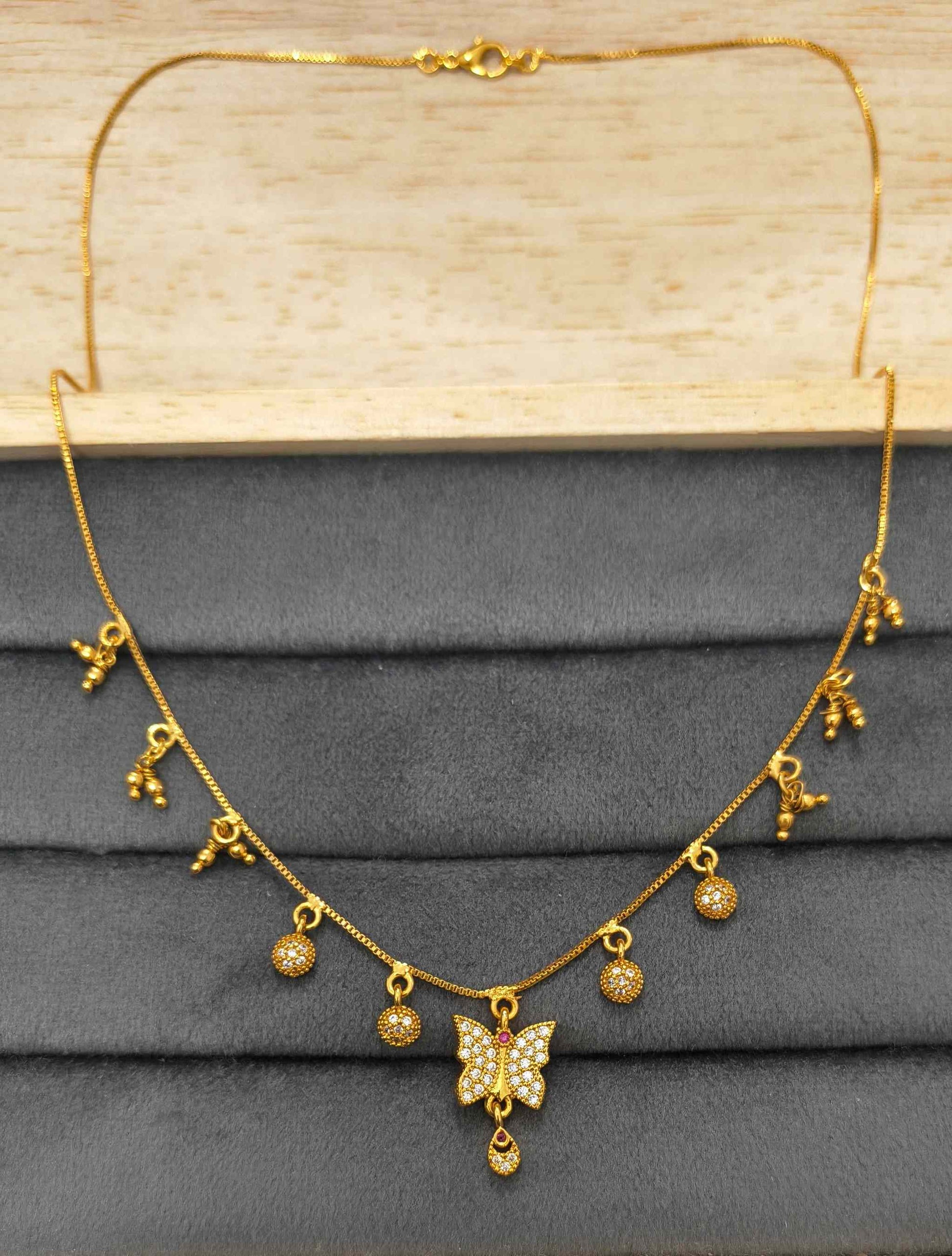Fancy DailyWear Gold Plated Necklace with Butterfly Pendant