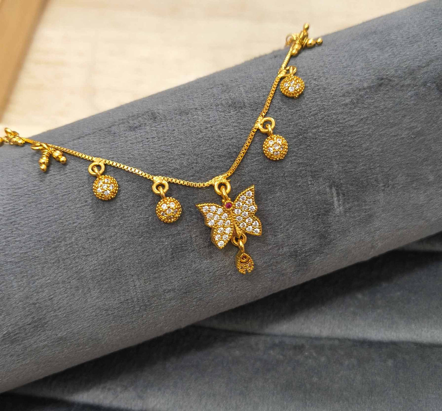 Fancy DailyWear Gold Plated Necklace with Butterfly Pendant