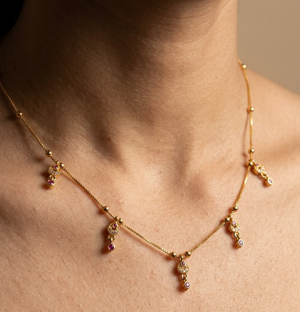 Fancy DailyWear Gold Plated Necklace with Elegant Charm