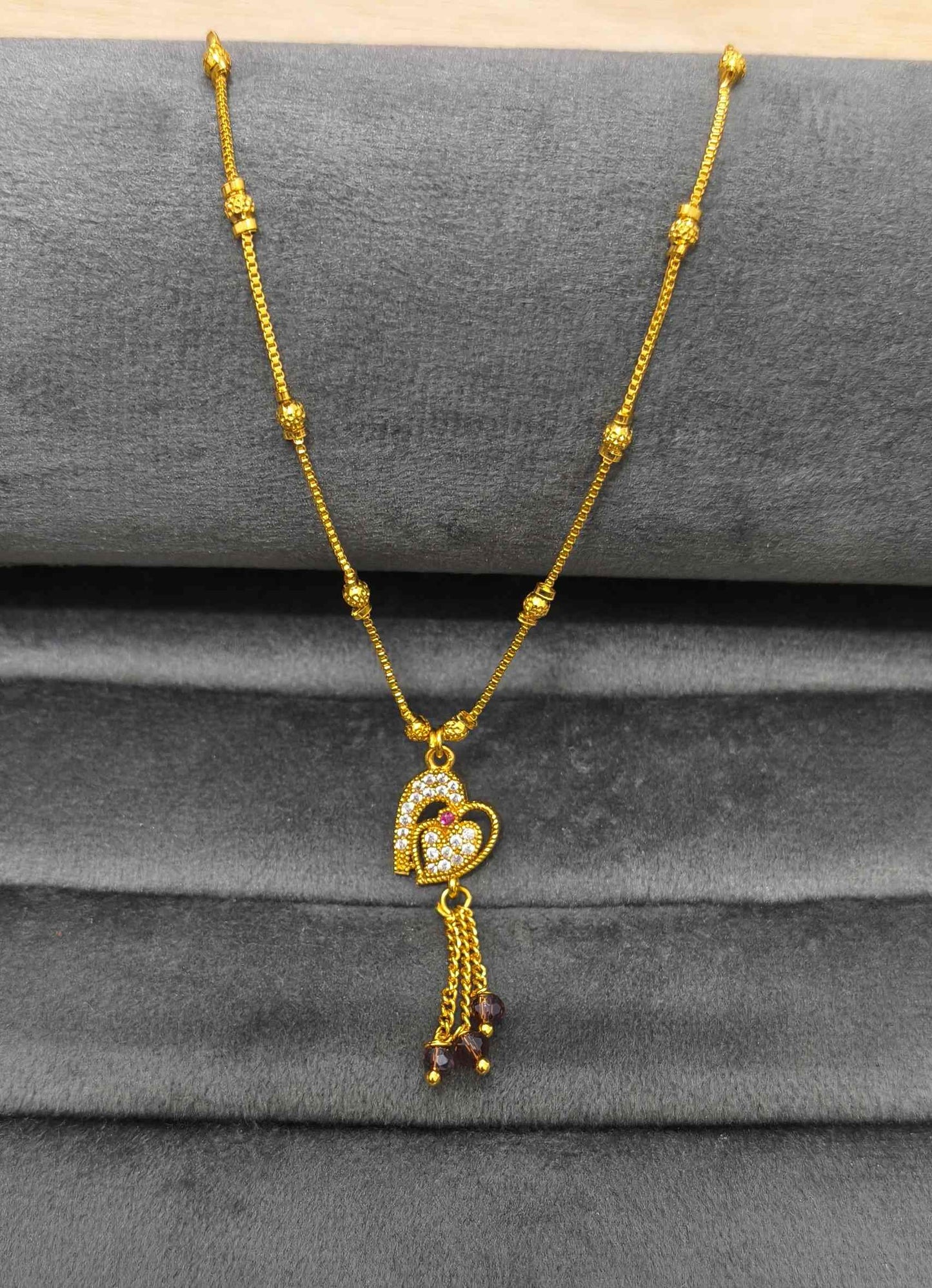 Fancy DailyWear Gold Plated Necklace with Heart Pendant