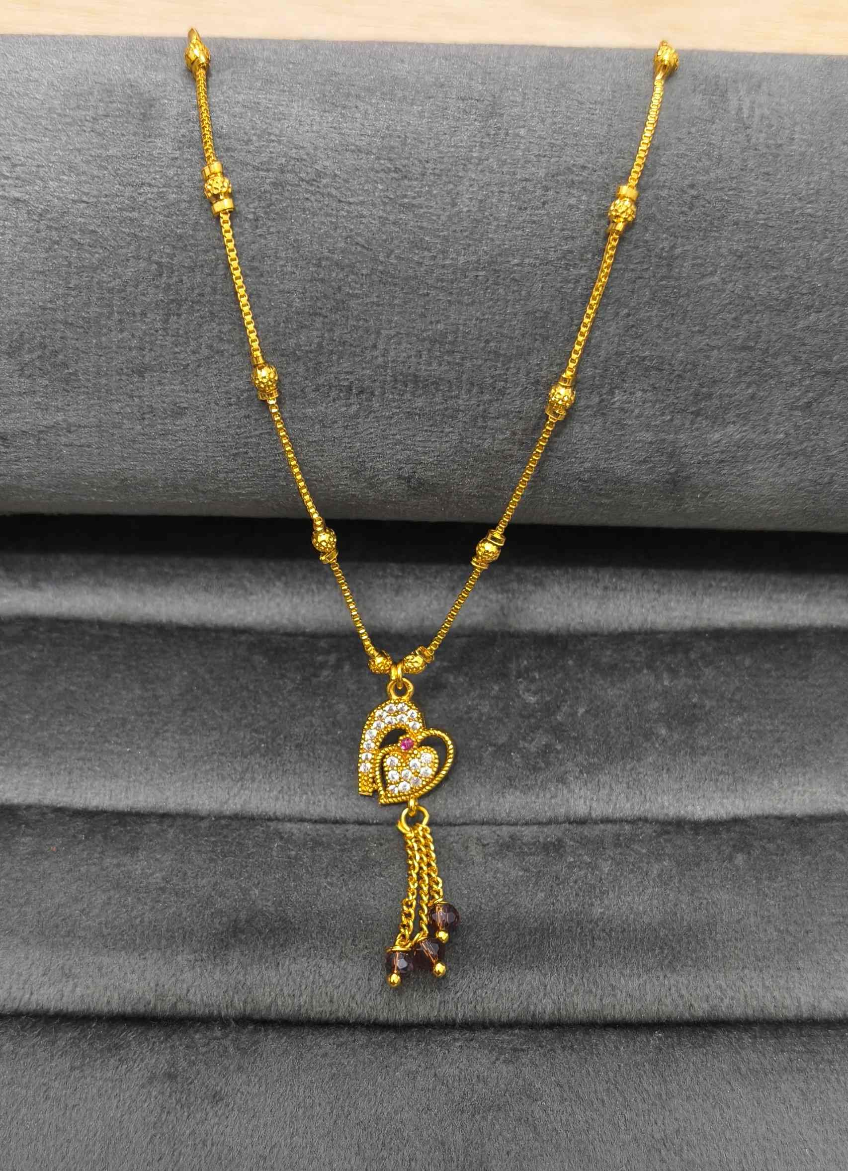 Fancy DailyWear Gold Plated Necklace with Heart Pendant