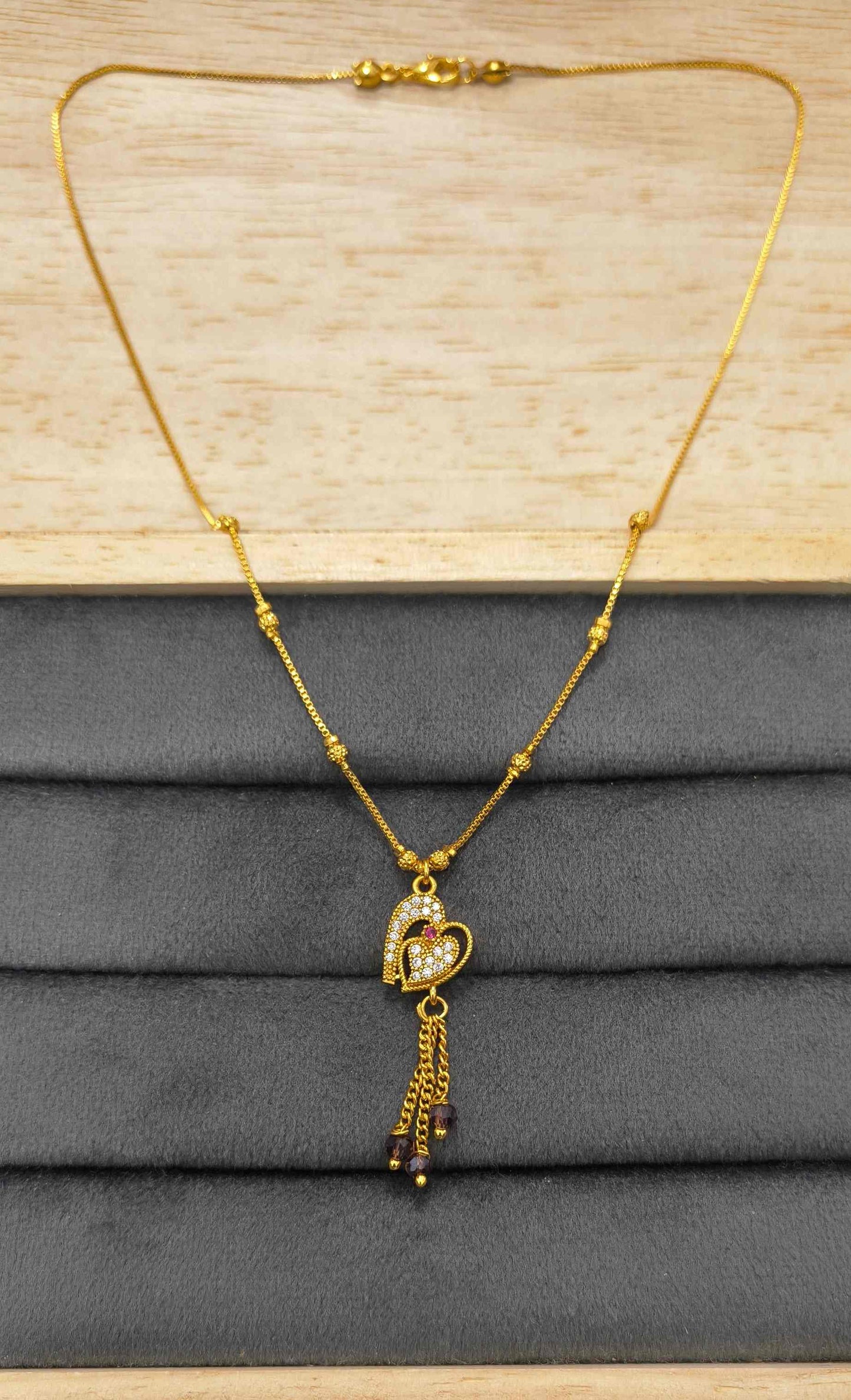 Fancy DailyWear Gold Plated Necklace with Heart Pendant
