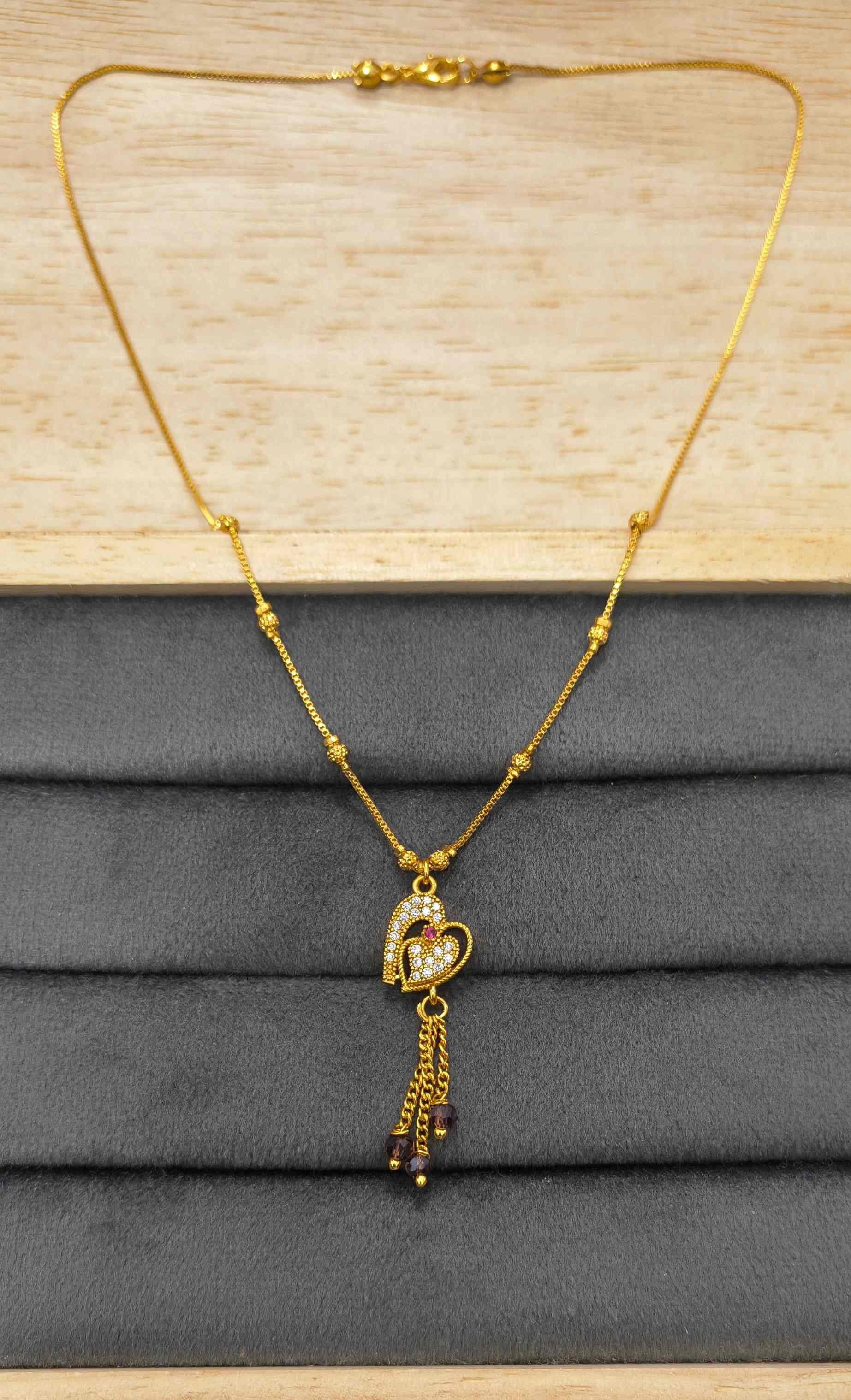 Fancy DailyWear Gold Plated Necklace with Heart Pendant