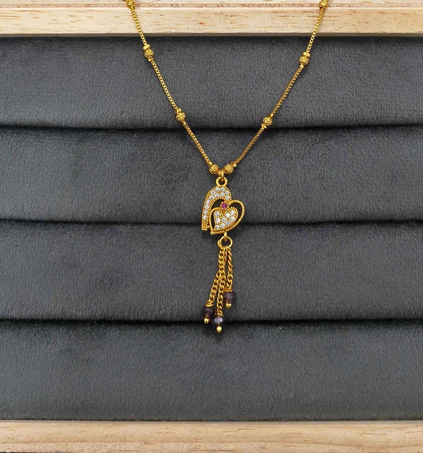 Fancy DailyWear Gold Plated Necklace with Heart Pendant
