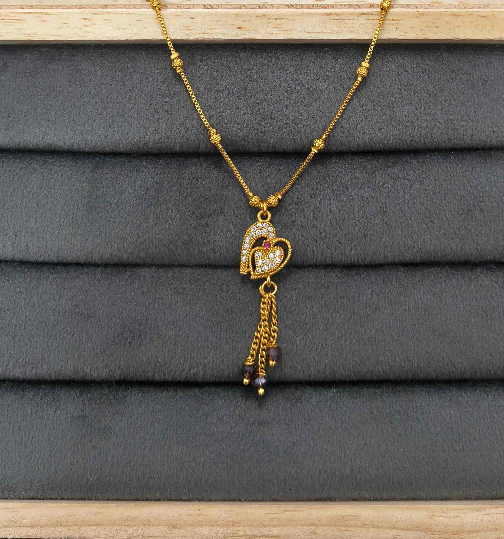 Fancy DailyWear Gold Plated Necklace with Heart Pendant