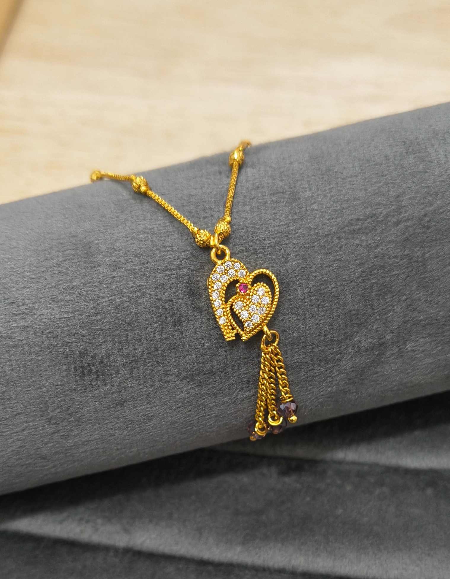 Fancy DailyWear Gold Plated Necklace with Heart Pendant