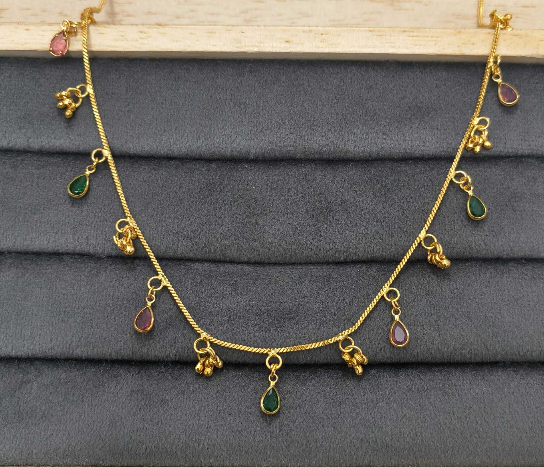 Fancy Dailywear Gold Plated Multi Charm Drop Necklace