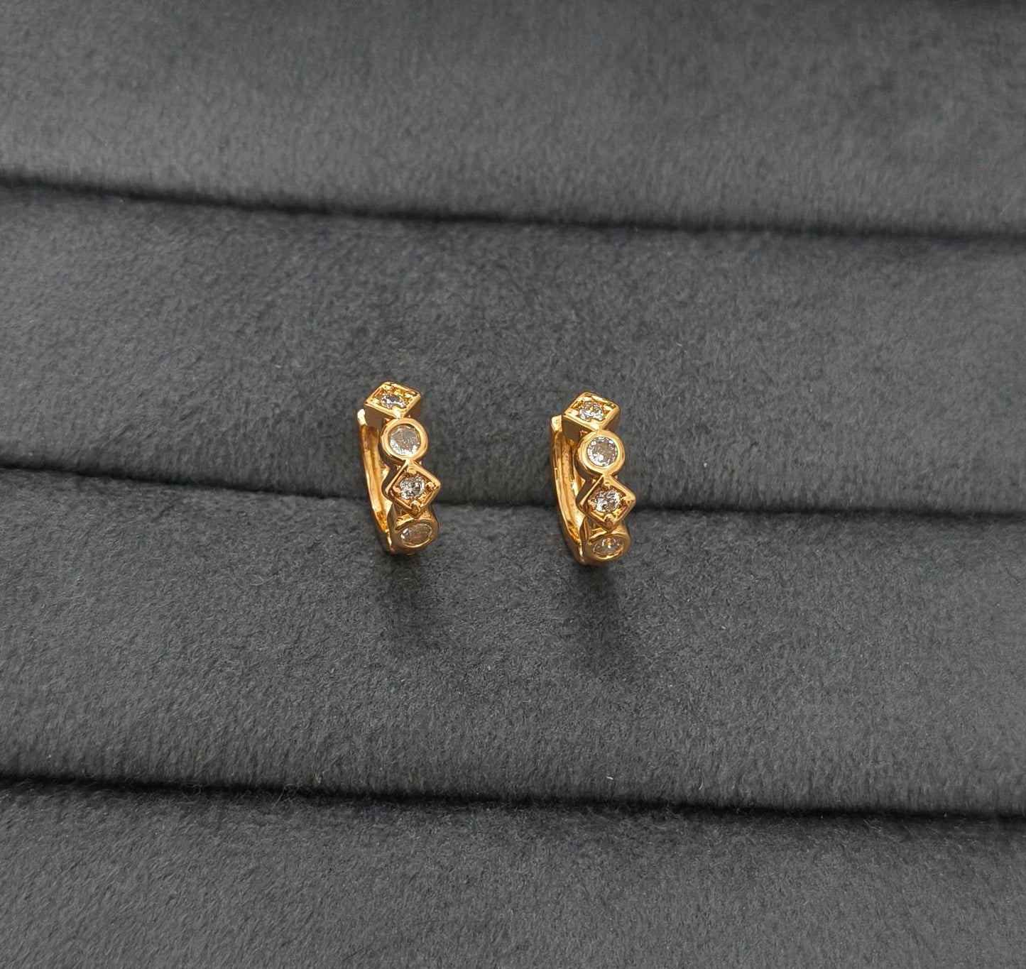 Fancy Hoop / Bali Multi Shape Diamond Rosegold Earrings