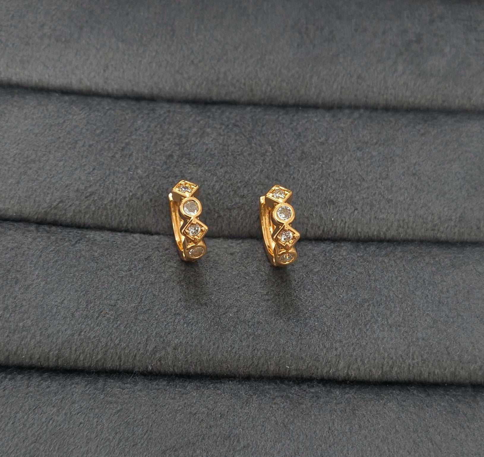 Fancy Hoop / Bali Multi Shape Diamond Rosegold Earrings