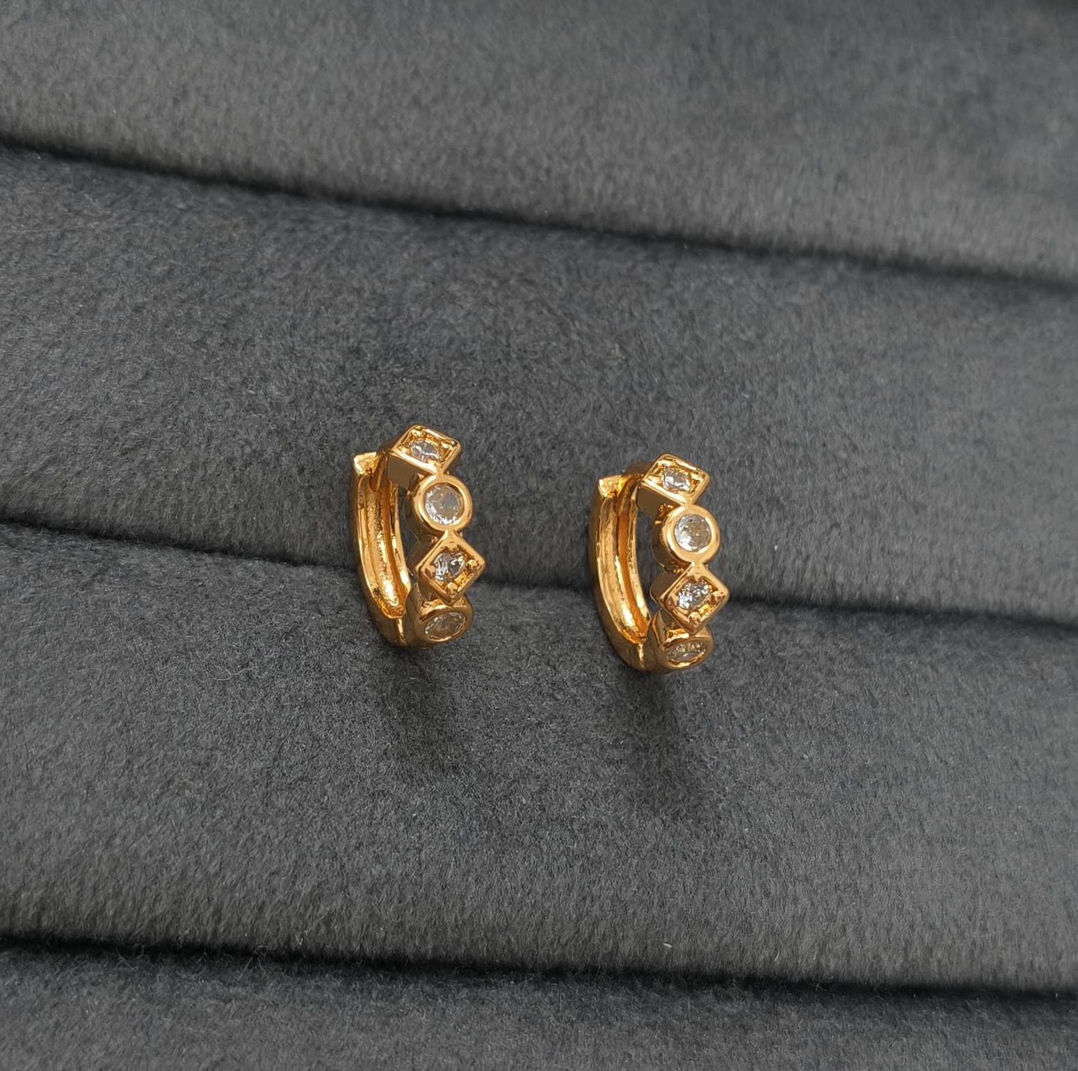 Fancy Hoop / Bali Multi Shape Diamond Rosegold Earrings