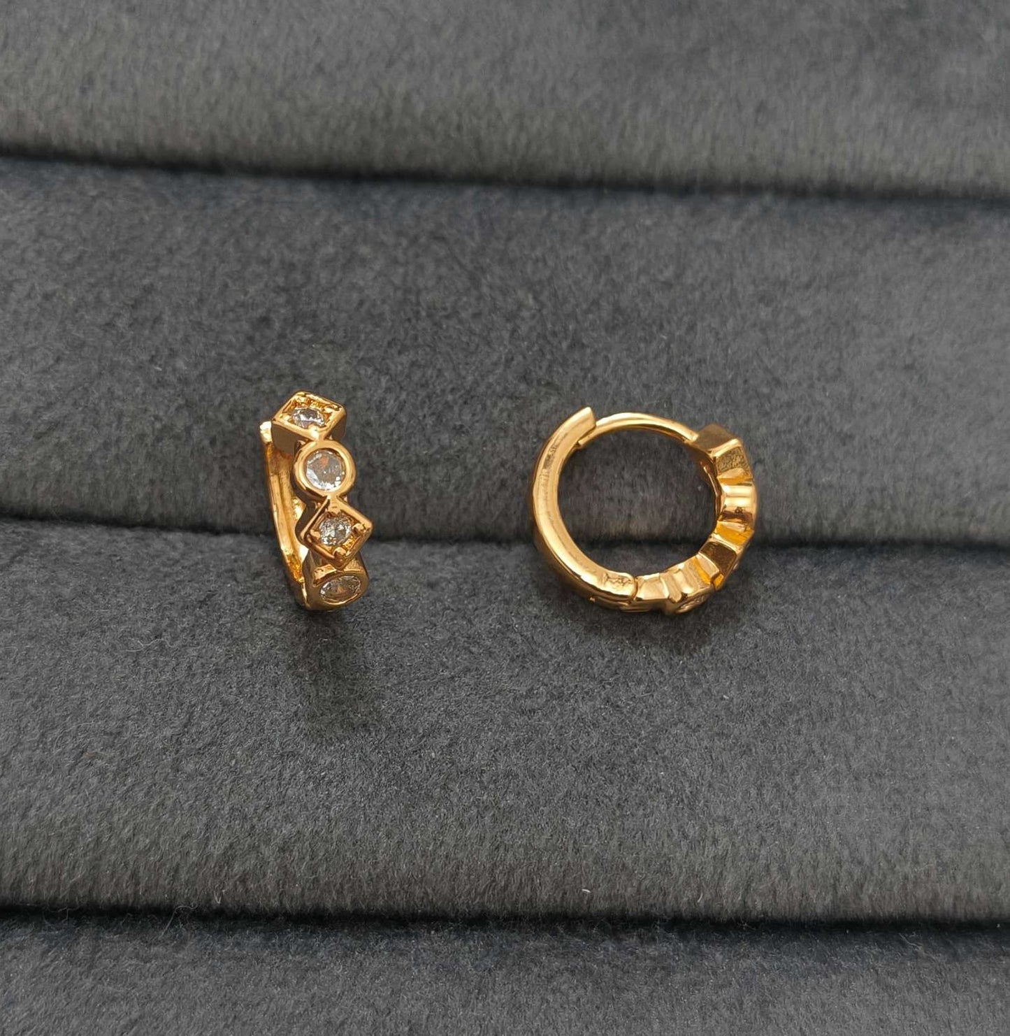 Fancy Hoop / Bali Multi Shape Diamond Rosegold Earrings