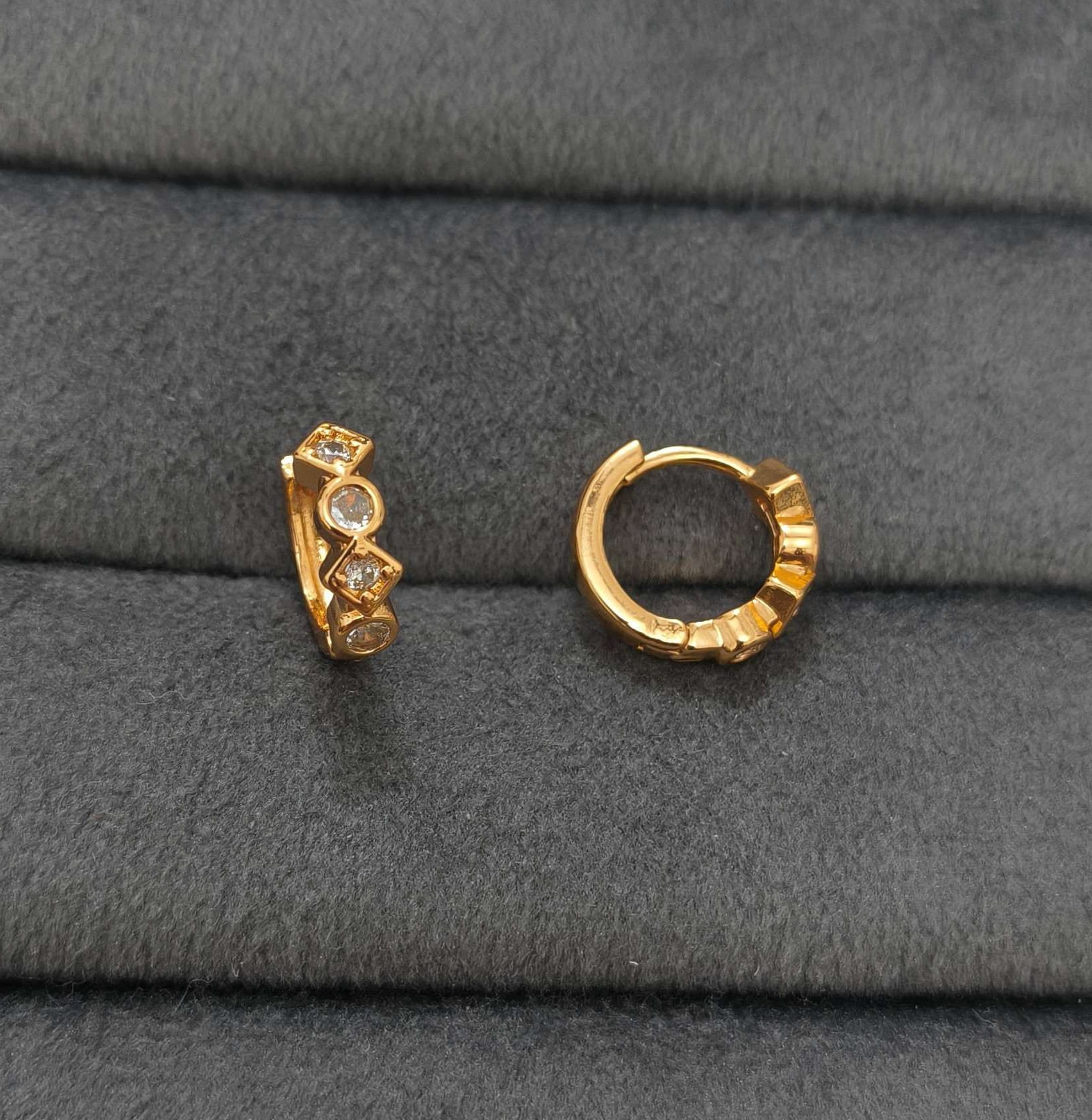 Fancy Hoop / Bali Multi Shape Diamond Rosegold Earrings