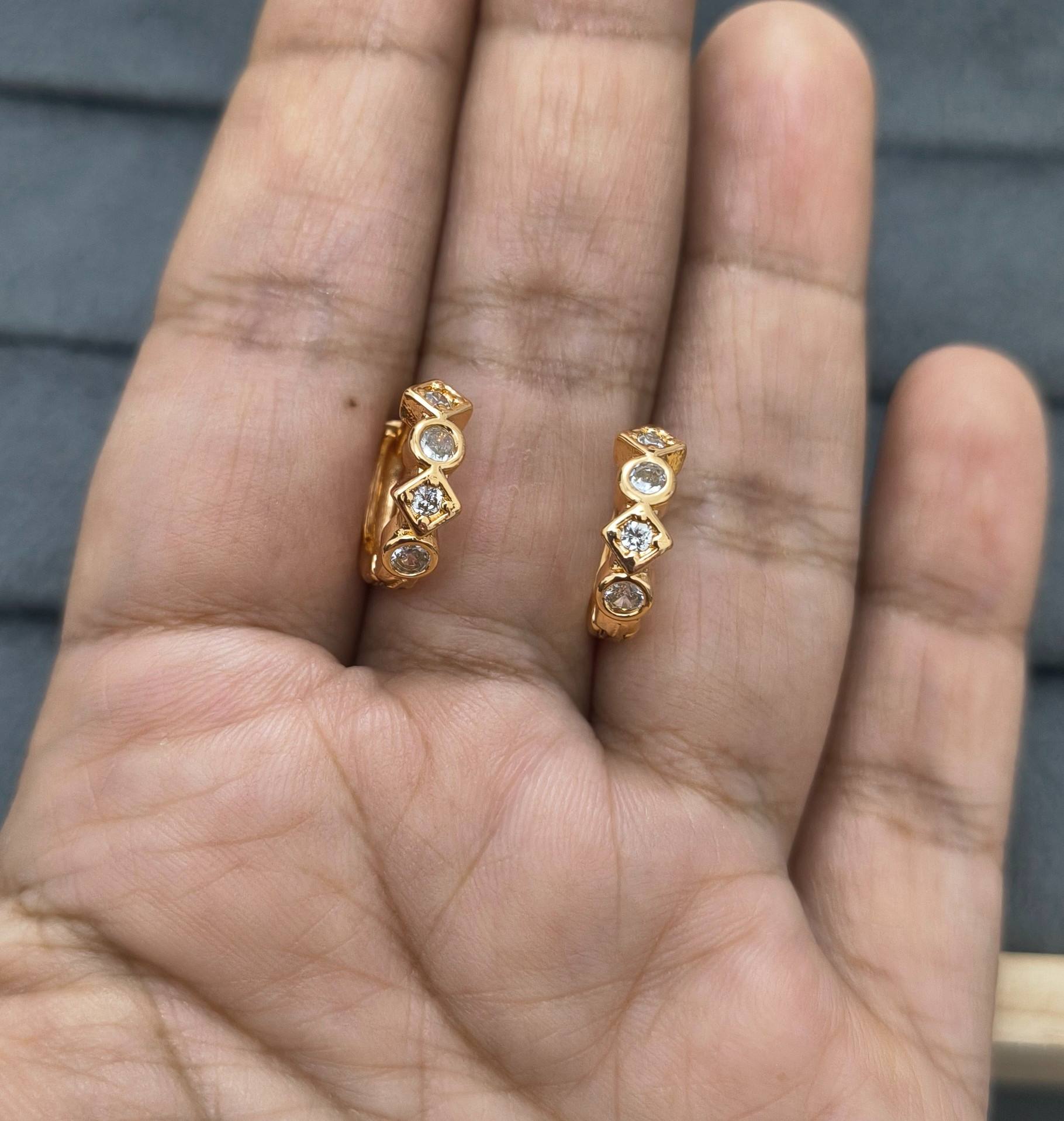 Fancy Hoop / Bali Multi Shape Diamond Rosegold Earrings