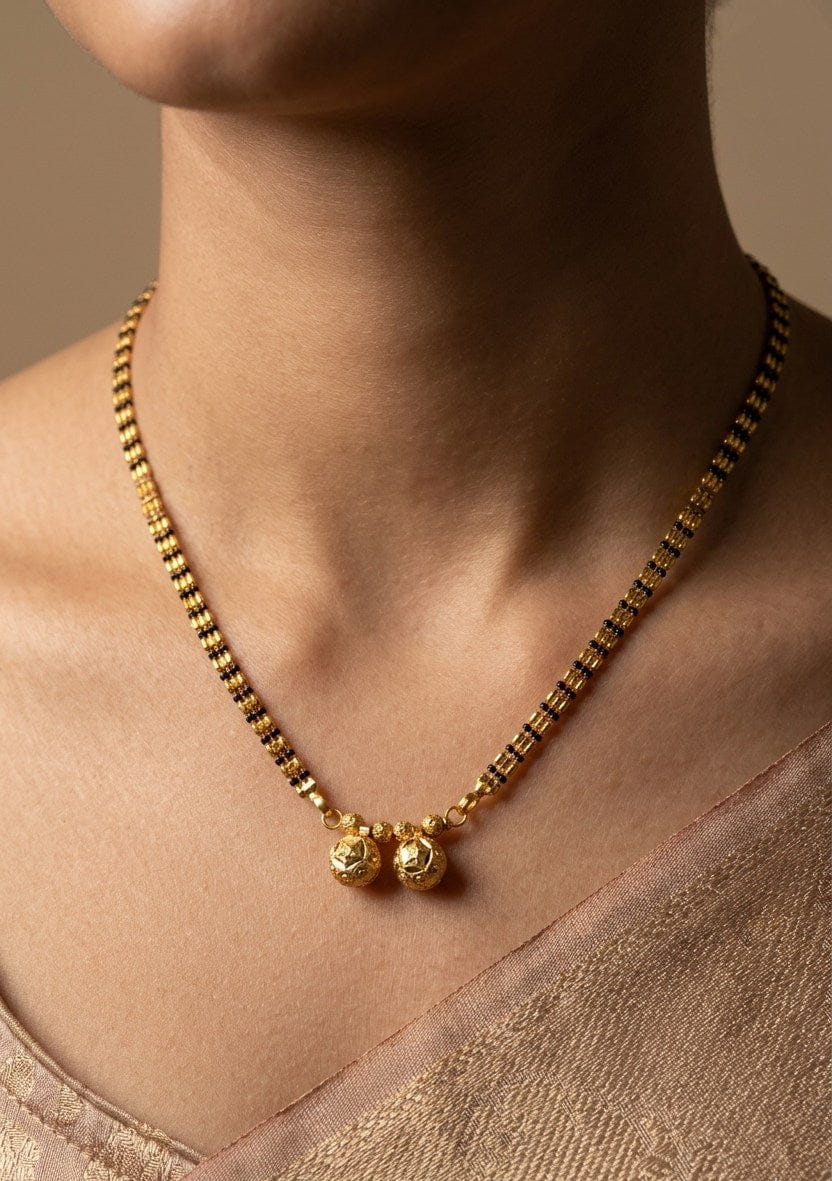 Fancy Mangalsutra Shiny Minimalist Traditional Wati Pendant