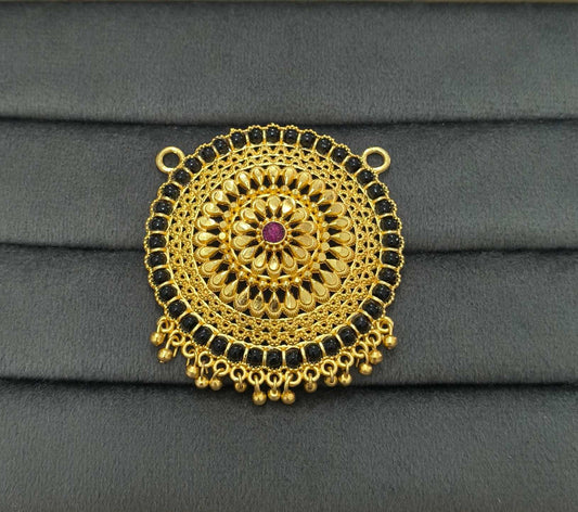 Fancy MicroGold Plated Round Pendant For Mangalsutra