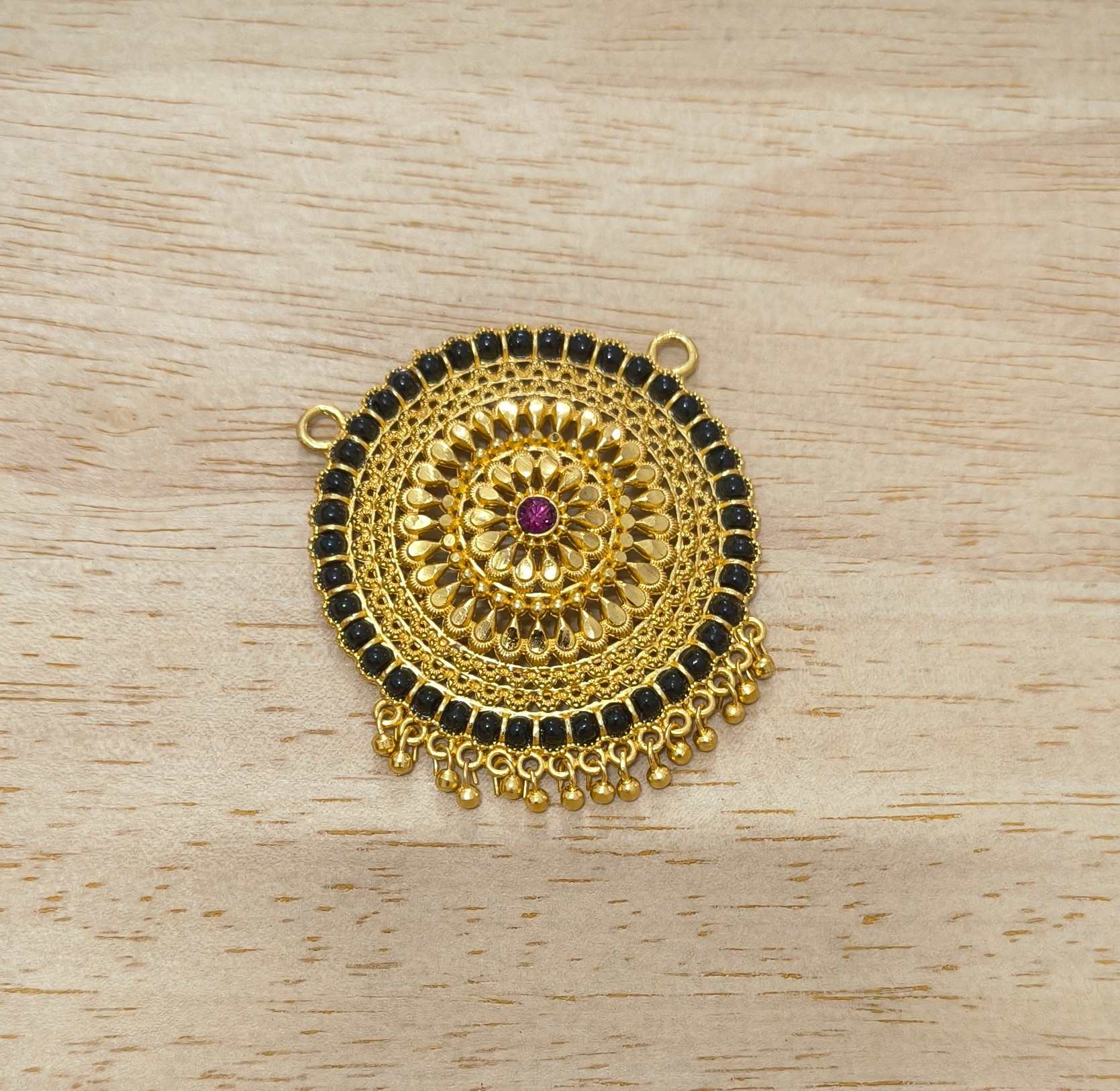 Fancy MicroGold Plated Round Pendant For Mangalsutra