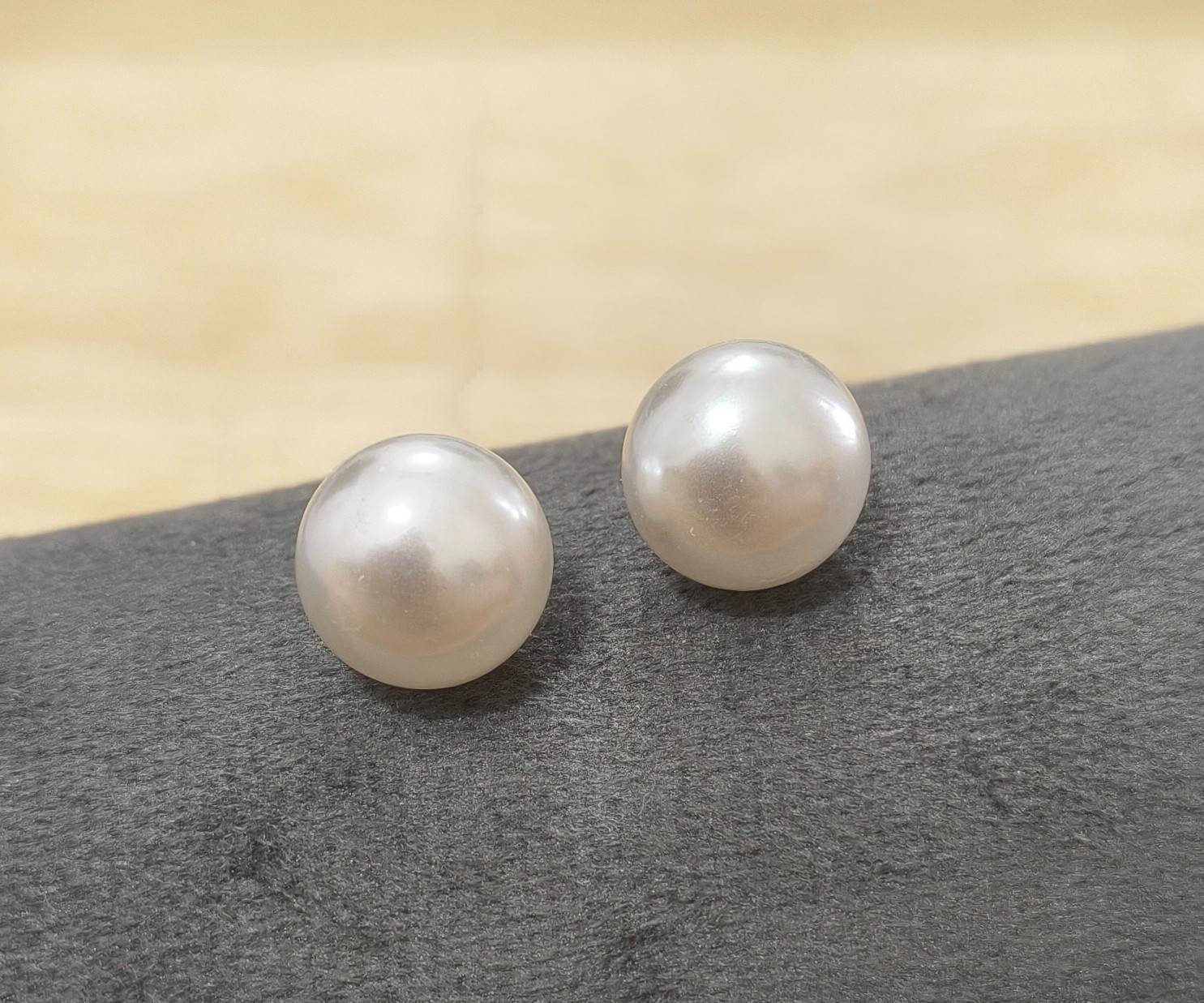Fancy White Pearl Stud Earrings