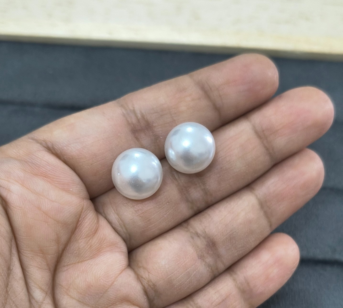 Fancy White Pearl Stud Earrings