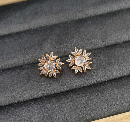 Gold Plated AD Stone Studded Bold Statement Earring 