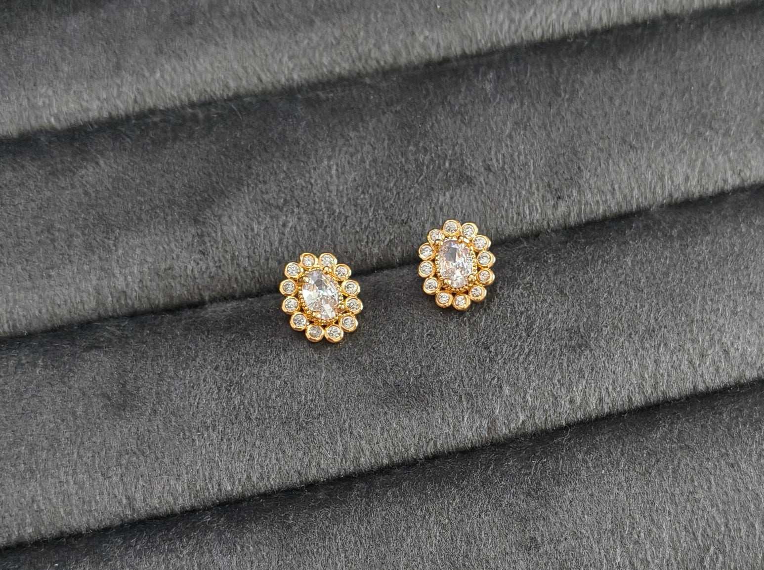 Gold Plated AD Stone Studded Tiny Stud Earring