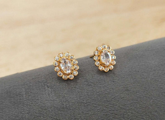 Gold Plated AD Stone Studded Tiny Stud Earring