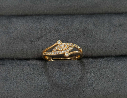 Gold Plated Adjustable Dazzling AD Stone Studded Ring