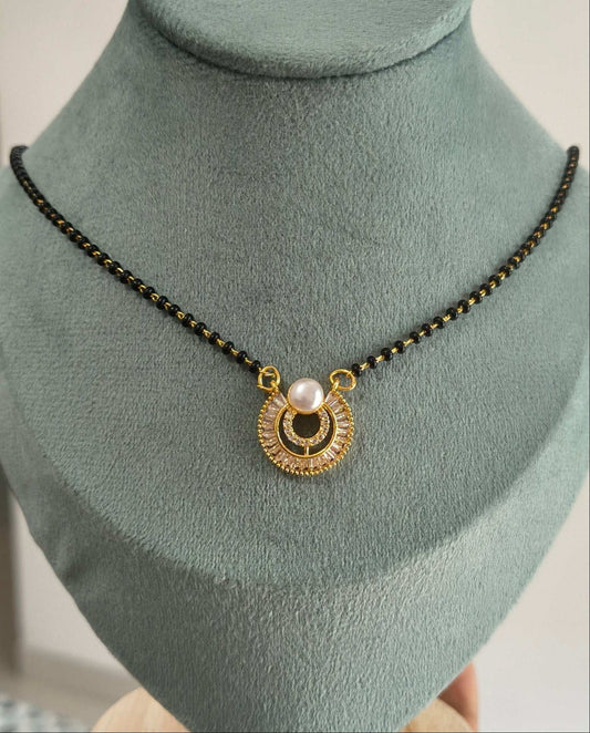 Gold Plated Classic Pearl Pendant Mangalsutra Chain