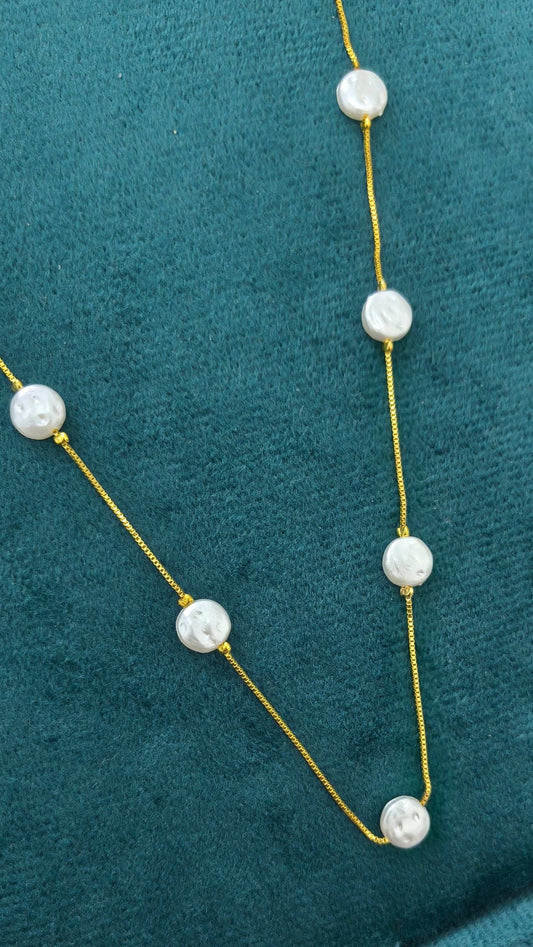 Gold Plated Stylish Pearl Necklace