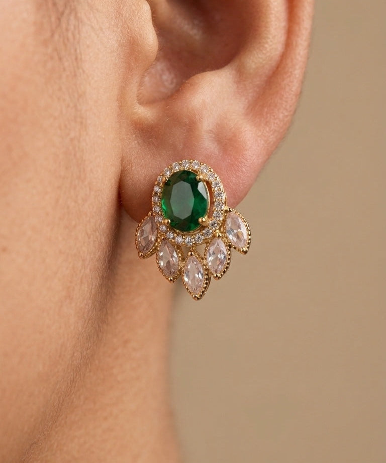 Gold Plated AD Stone Studded Designer Earrings