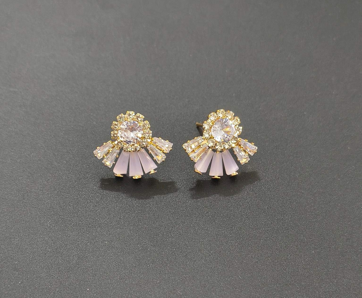 Gold Plated AD Stone Studded Flower Stud Earring