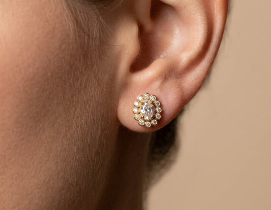 Gold Plated AD Stone Studded Tiny Stud Earring