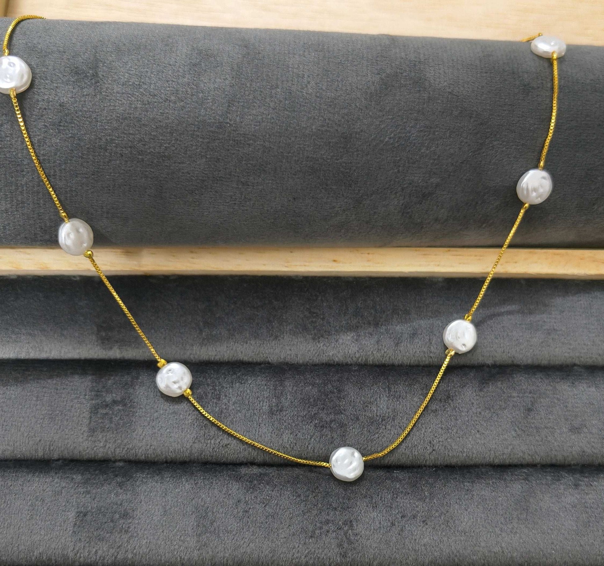 Gold Plated Stylish Pearl Necklace