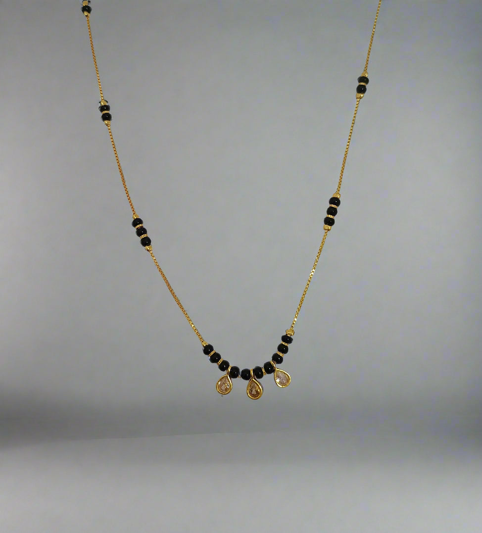 Gold Plated Trendy Mangalsutra Chain With Sparkling Stones
