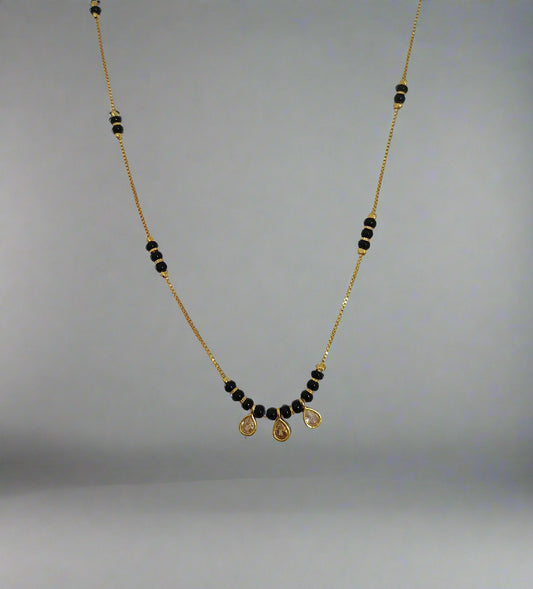 Gold Plated Trendy Mangalsutra Chain With Sparkling Stones
