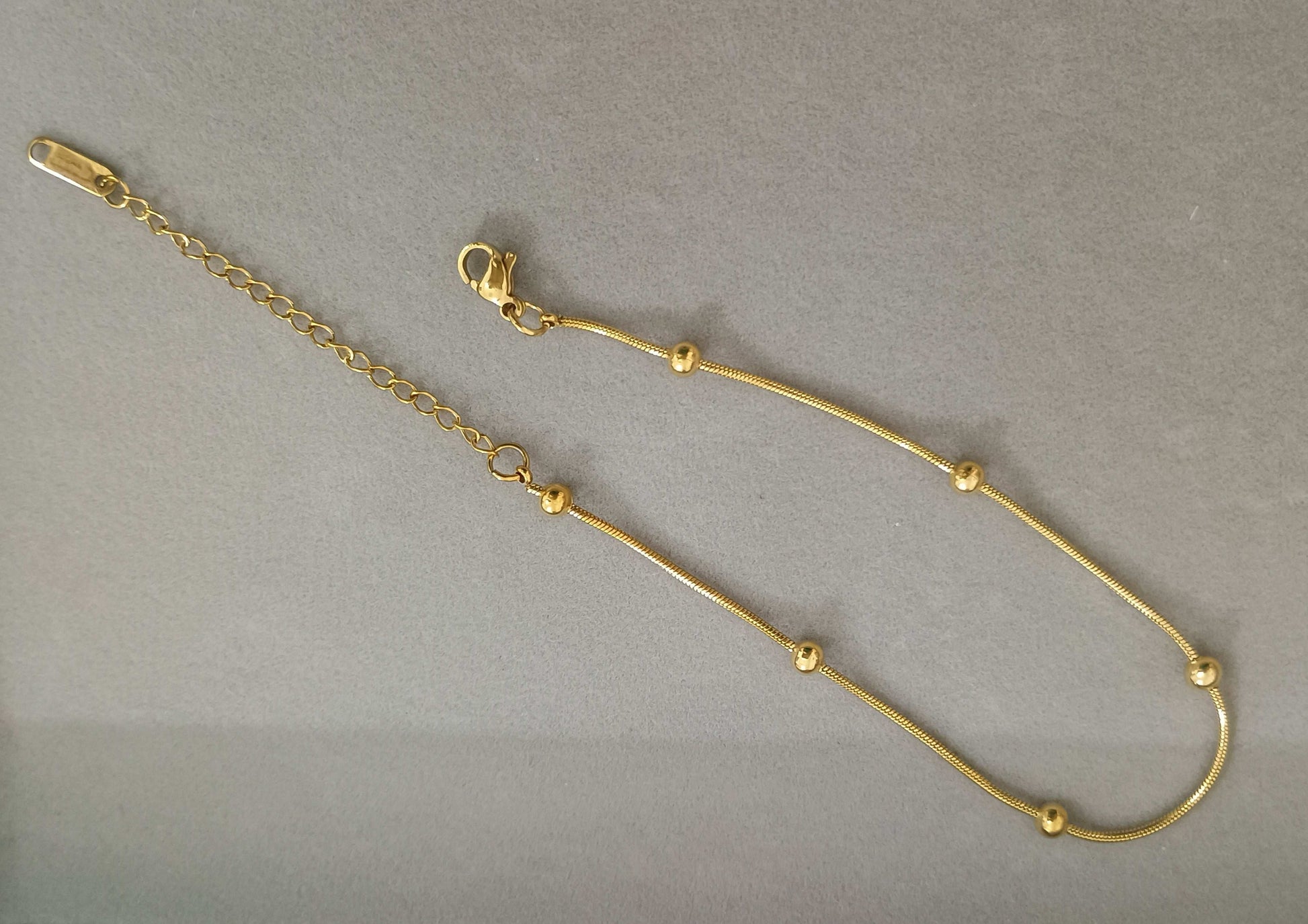 Golden Bead Chain Anklet For Women 18K Gold Plated 