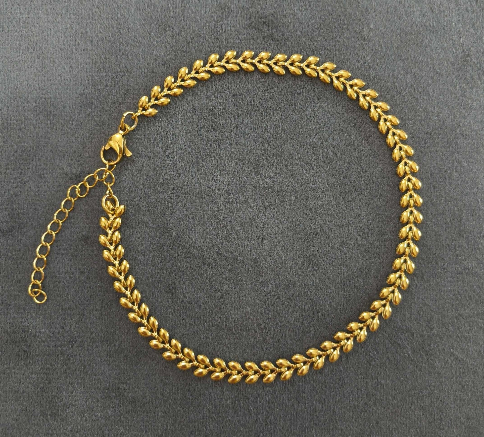Golden Leaf Chain Anklet For Women 18K Gold Plated