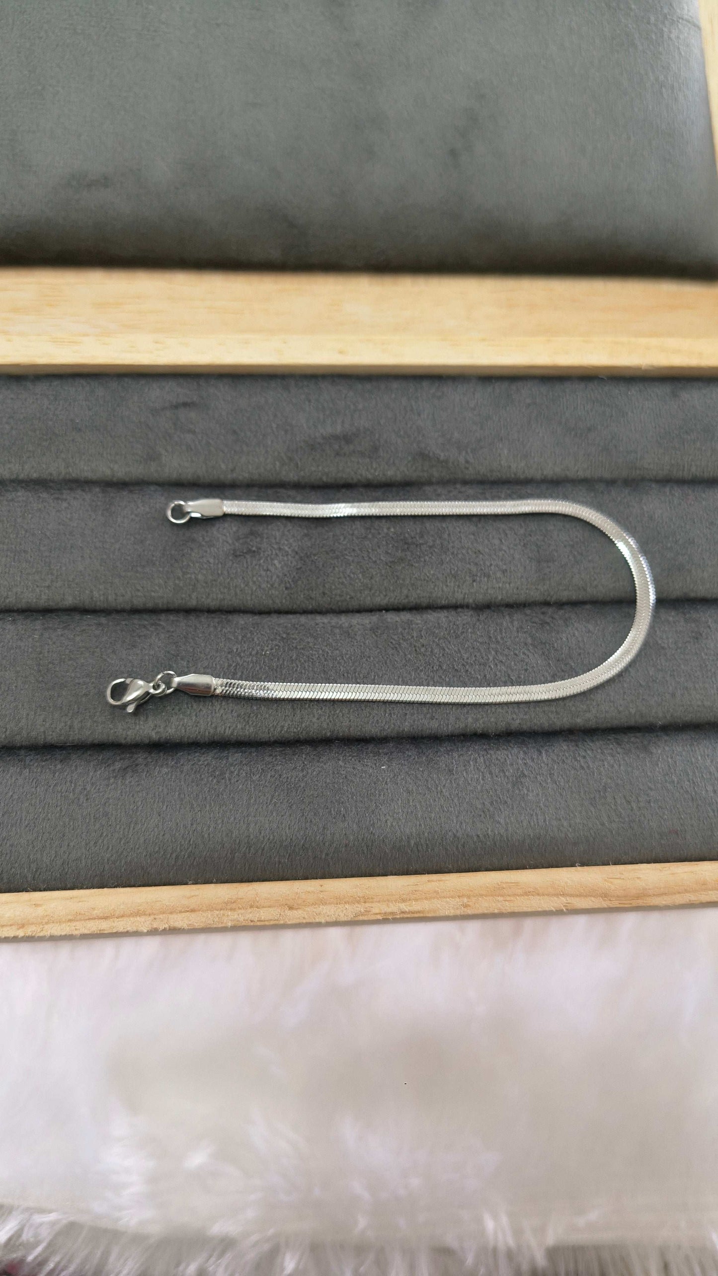 Anti Tarnish Unisex Snake Chain Bracelet Silver Plated