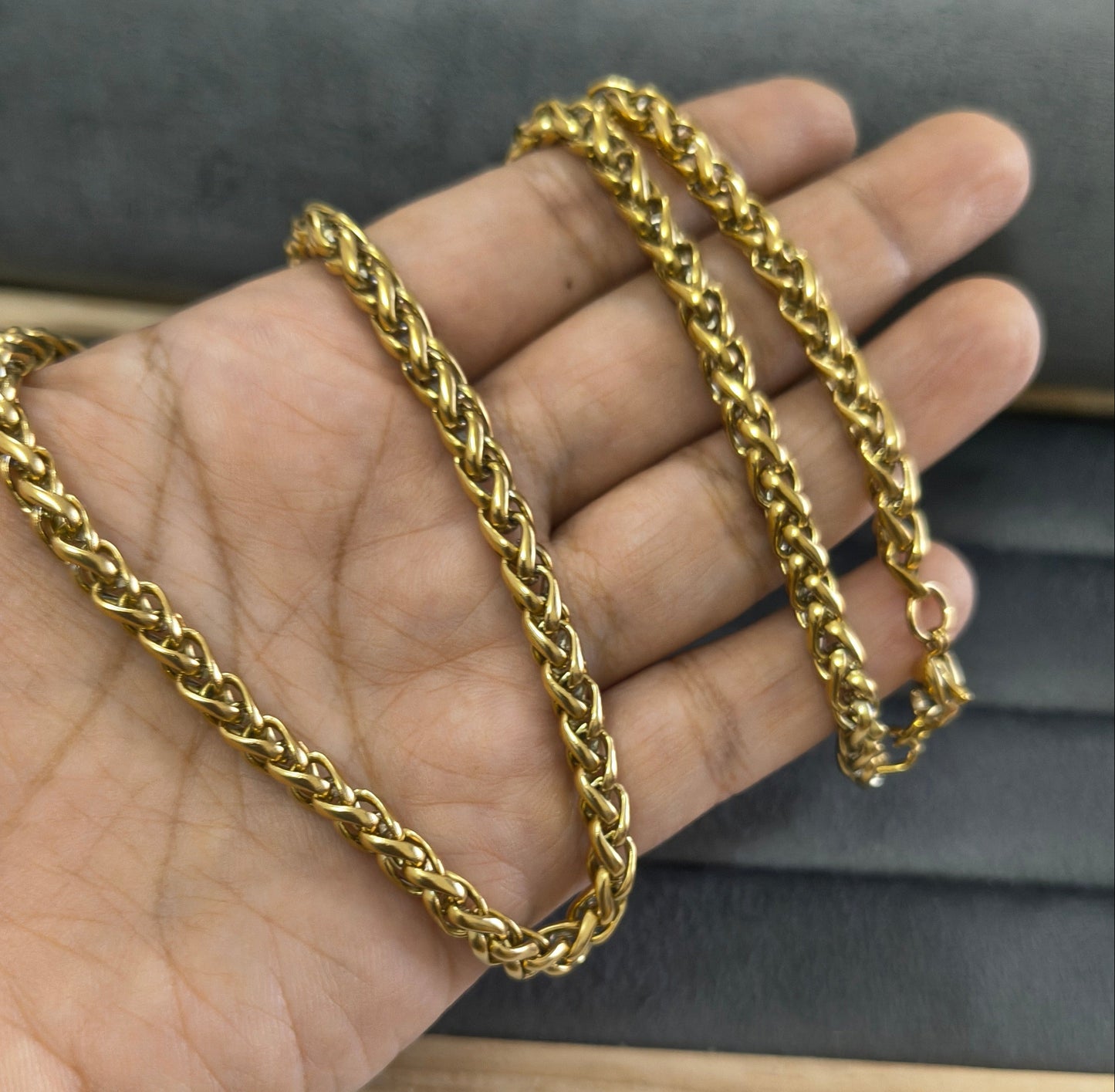 Antitarnish Men's Heavy Bold Style Chain 18K Gold Plated