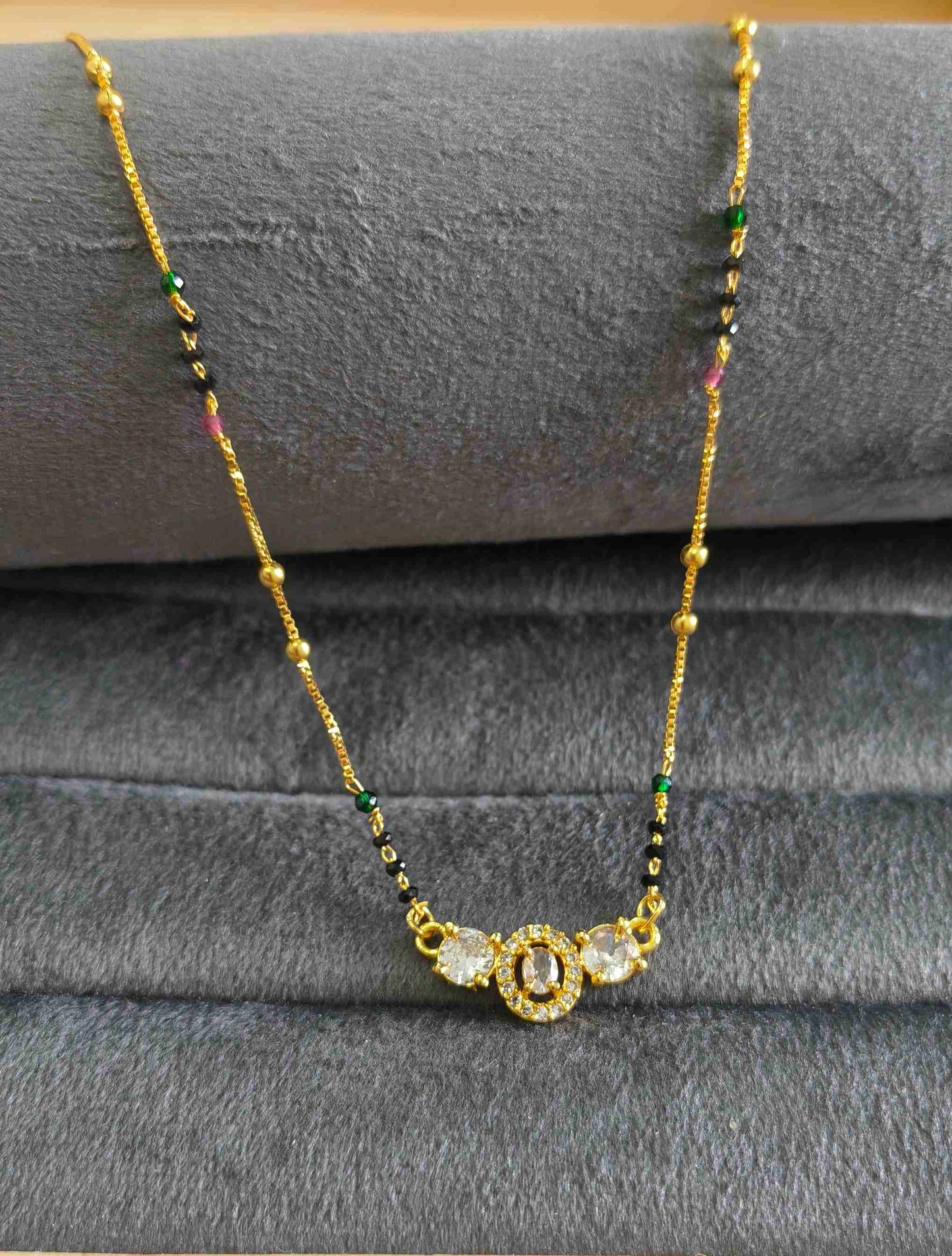 Daily Wear Mangalsutra Modern AD Stone Pendant