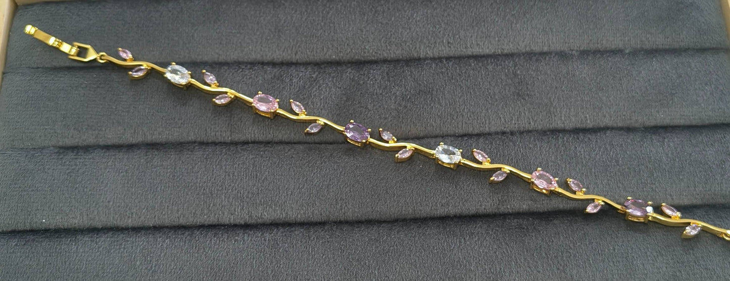 Anti Tarnish Bracelet MultiColor Tulip Bracelet 18K Gold