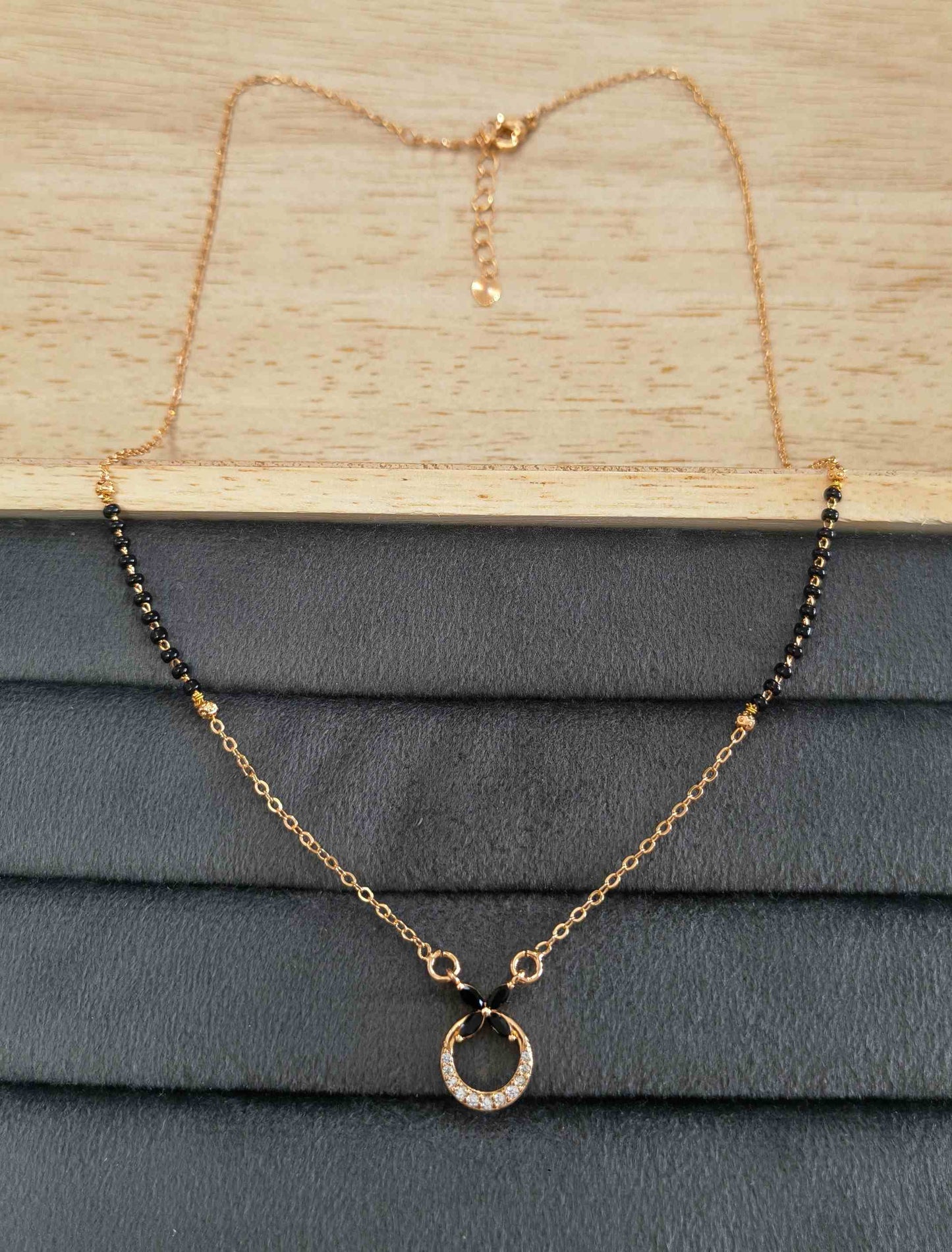 Anti Tarnish Mangalsutra Round Pendant 18K RoseGold Plated