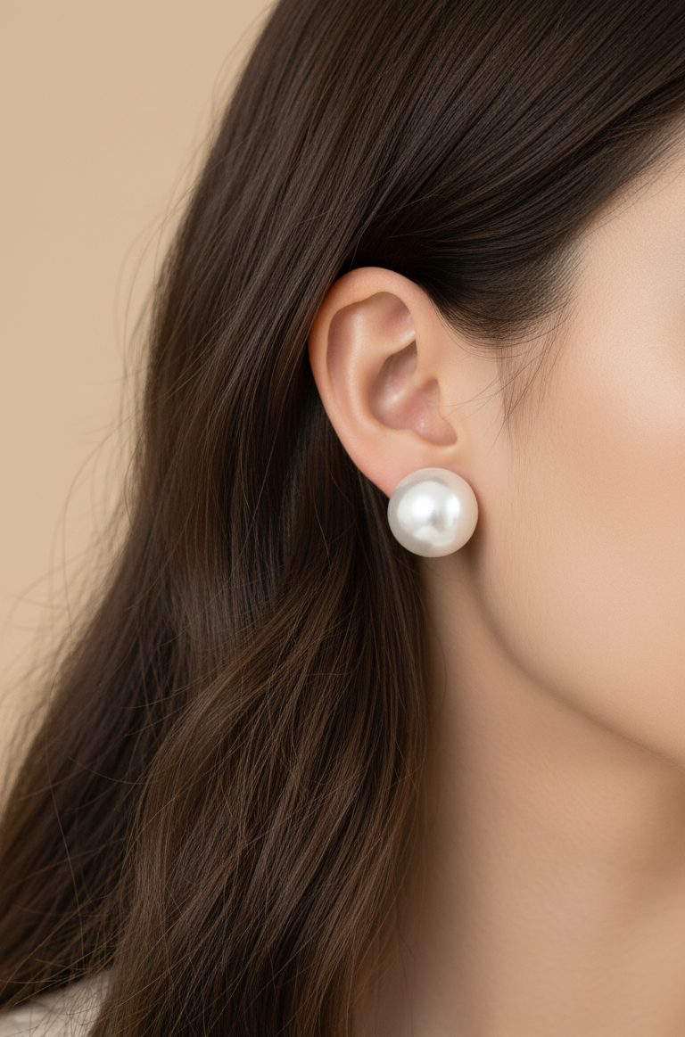 Korean Bold Statement Pearl Stud Earrings