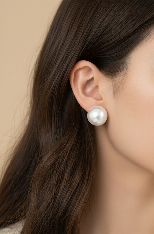 Korean Bold Statement Pearl Stud Earrings