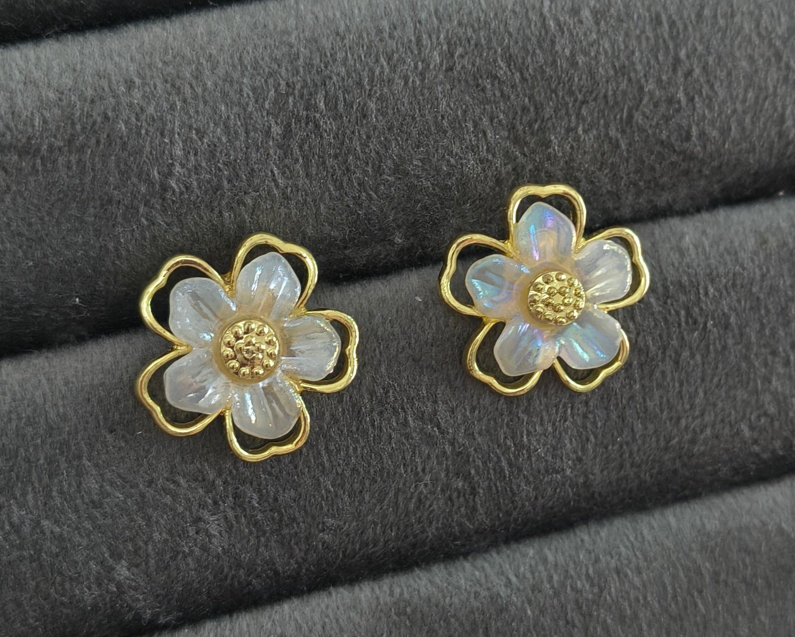 Korean Flower Ear Stud Earrings For Women