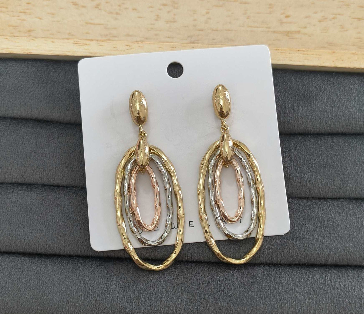 Korean Golden Lines Gold Earrings for Women
