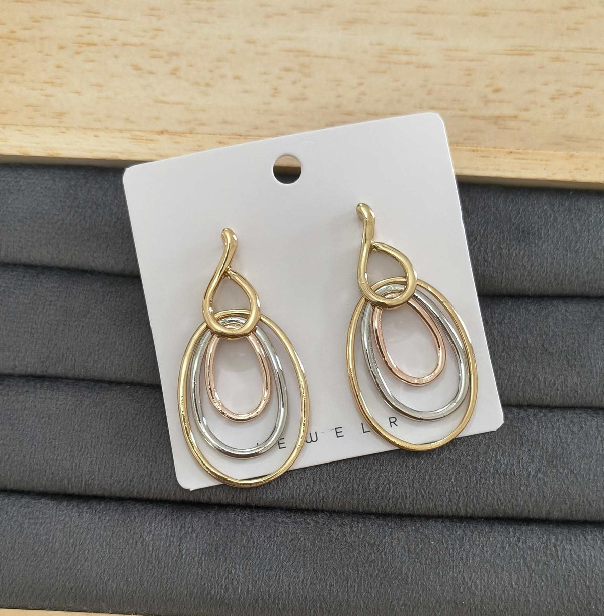 Korean Golden Lines Gold Earrings for Women