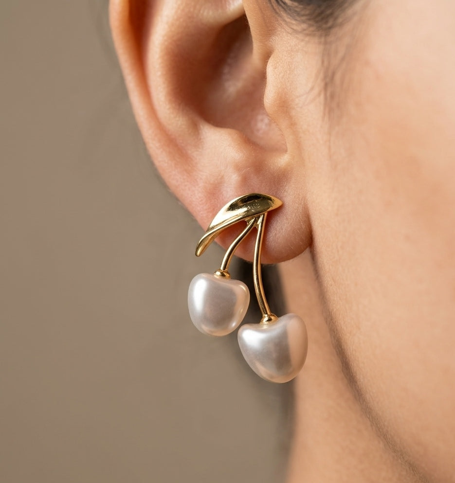 Korean Long Tassel Pearl Stone Stud Earrings For Women