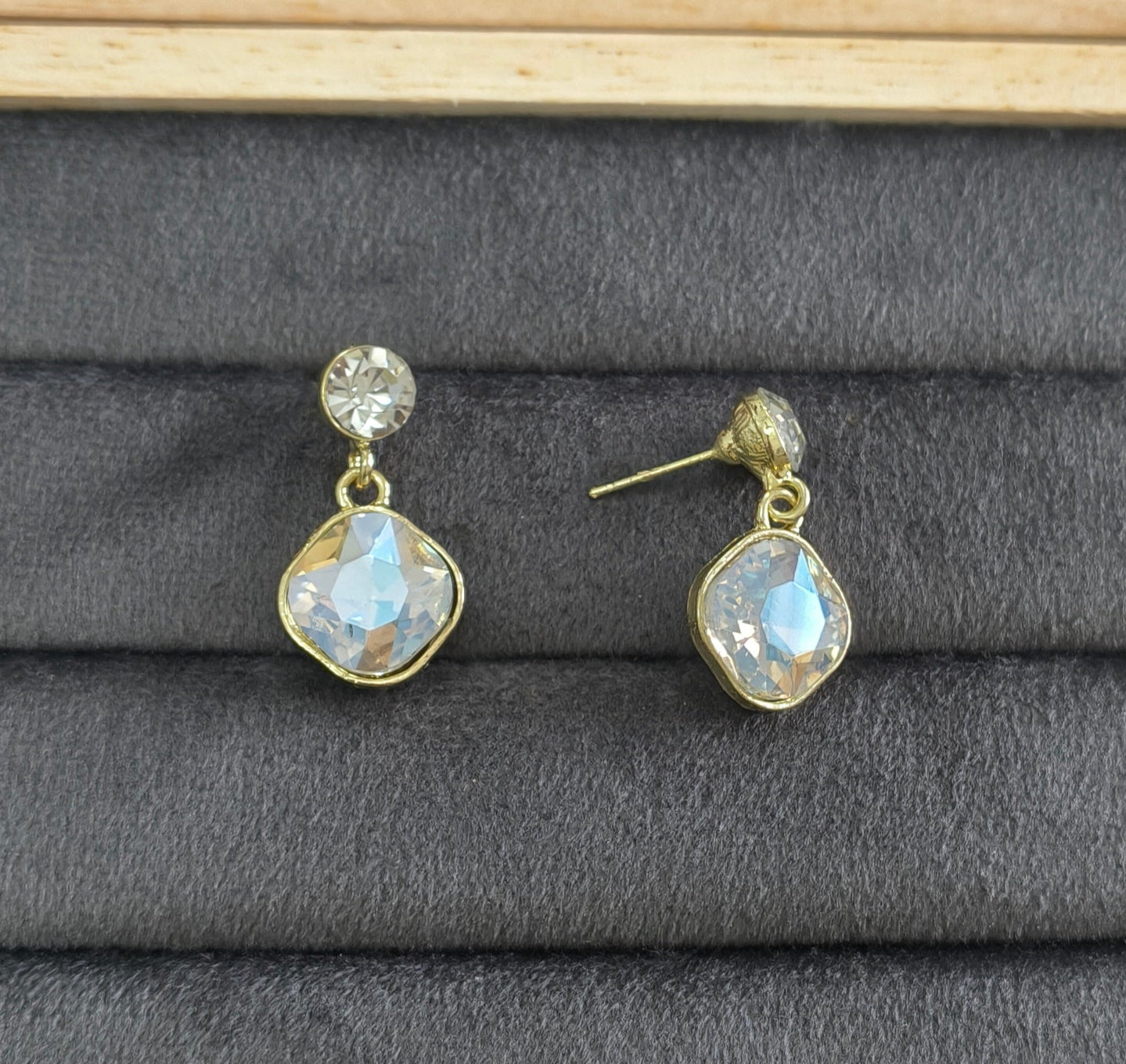 Korean Party Statement Stone Studded Earrings