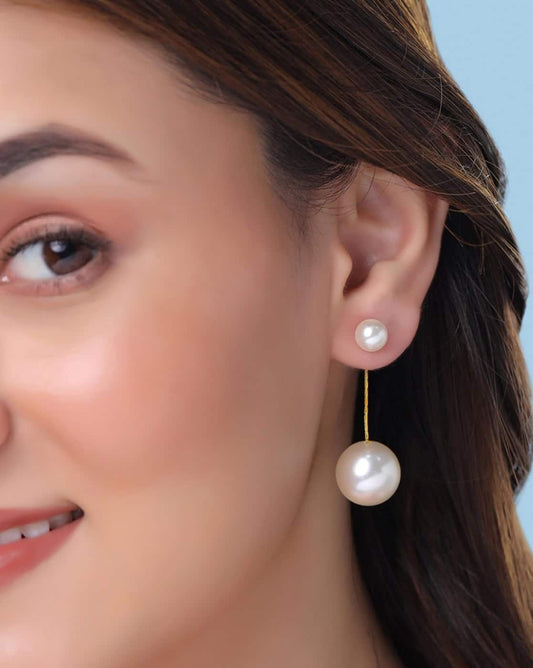 Korean Party Wear Pearl Drop Earrings
